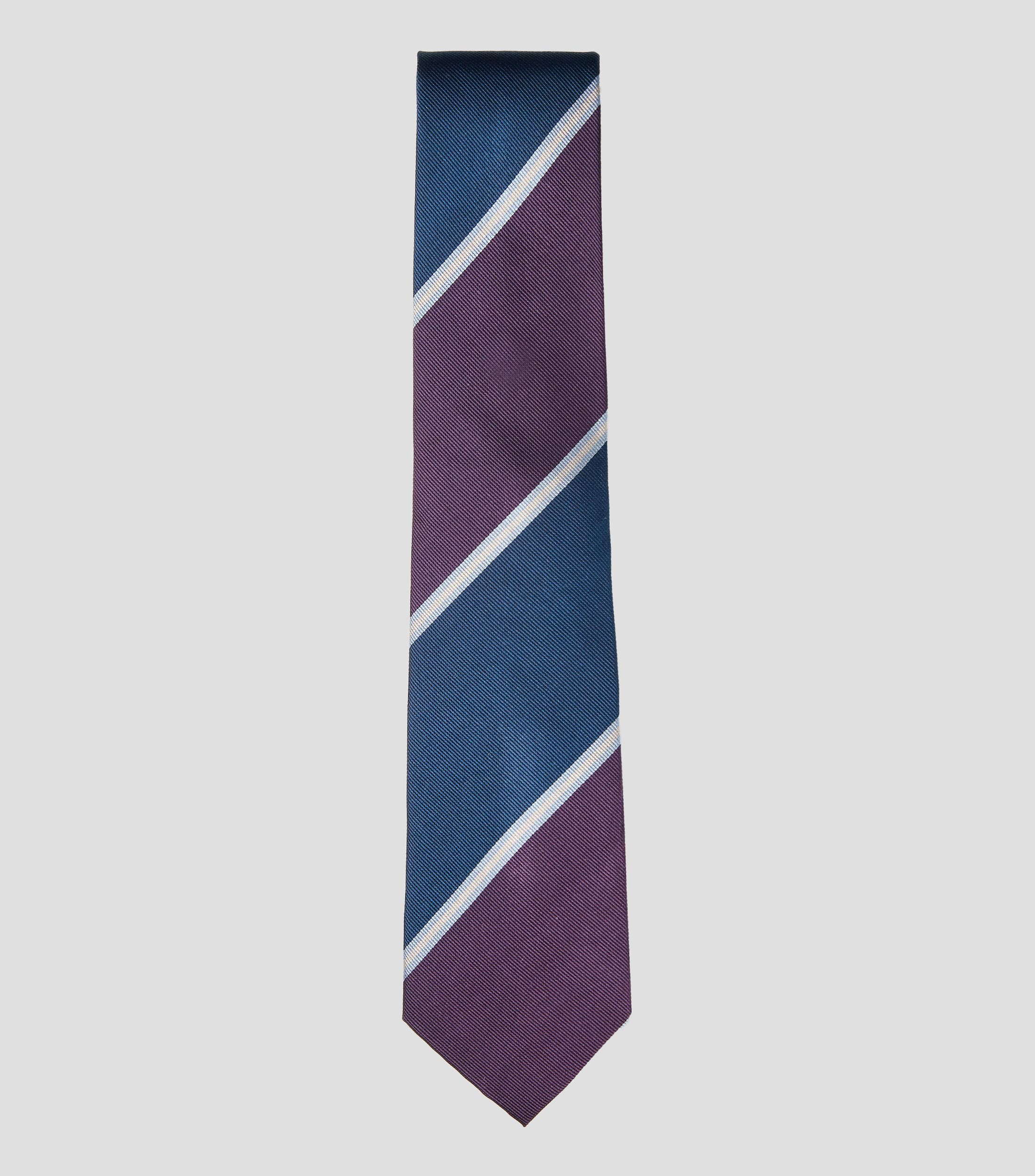 Corbata ancha en seda con rayas